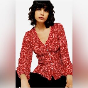 Topshop Floral Ruched Side Floral Top - NWT 🩷